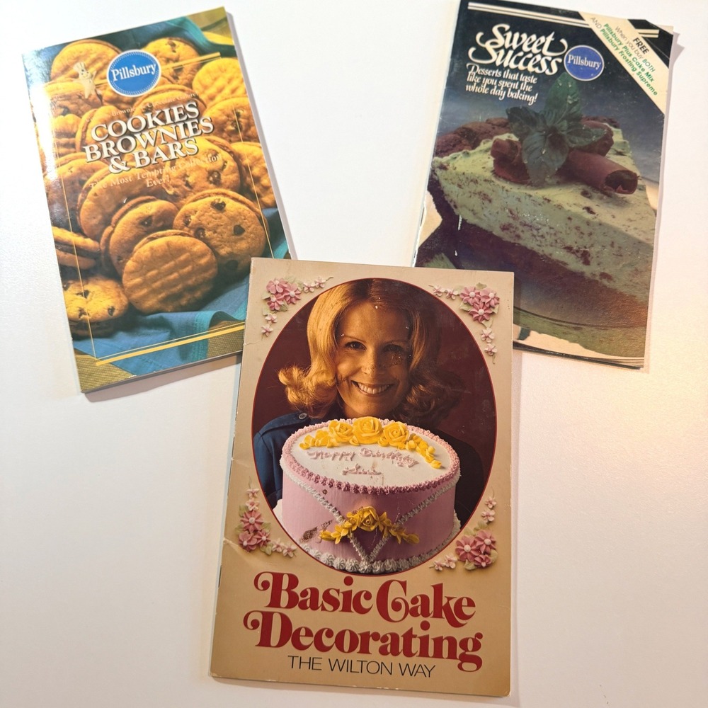 Pillsbury Books Cookies Brownies & Bars, Sweet Success & Wilton Cake Decorating